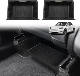 Vow-uss-2020my Vaultsonwheels Under Seat Storage Box 2pcs Compatible With 2020-2025 Tesla Model Y Accessories