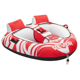 Vevor 197988183792 Towable Tubes For Boating 2-rider Inflatable Boat 2-riders Red