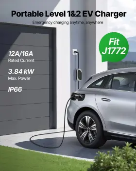 Mgbxcdqzsd16qqzll001v5 Vevor Level 1&2 Ev Charger 16 Amp Electric Vehicle Portable With 25 Ft Char