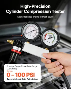 Qgclyjxclbylp35cs001v0 Vevor Engine Cylinder Compression Tester Kit Pressure Gauge Range Of 0-100 Psi Auto