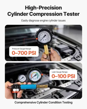 Qgylhcltjjxy17fgr001v0 Vevor Engine Cylinder Compression Tester Kit 0-700 Psi Pressure Gauge And 0-100 Le