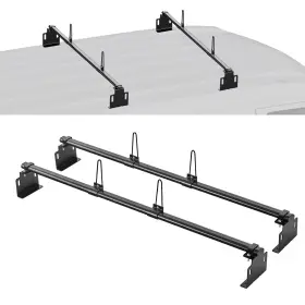 R1802-023 Vevor Trailer Ladder Roof Rack 60 Inch Crossbars Steel 500 Lbs For Van Truck Universal