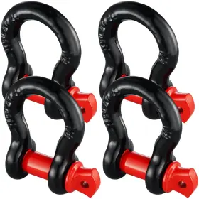 T1918-013 Vevor 1/2 Inch D-ring Shackle 4 Pack Alloy Steel Shackles 17637 Lbs 8 Ton Break S