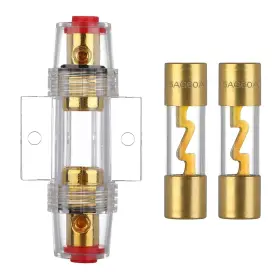 Agu-60a-12v Vexunga 4-8 Gauge Awg Inline 60 Amp Fuse Holder With 60a Agu Fuses For Car Audio Alar