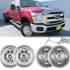 F-350 Vicojetor 413222322227 4pcs 17 Anti Rust Wheel Simulators Fit For 2005-2025 Ford F350 8 Lug W