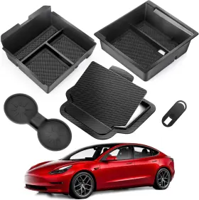 Wcp-m3h-2025  Wacipek 5pcs Center Console Organizer Tray Compatible For Tesla Model 3 Highland