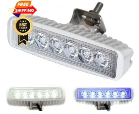 Wave One Marine 101whitehousing Dualwb Dual Color Led Boat Spreader Slim Profile White Housing