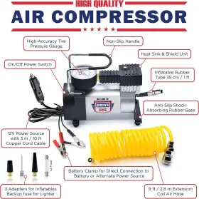 4350287745  We Love To Drive 12v Dc Best Air Compressor Tire Inflator With Gauge 150 Psi Portable Pump #2