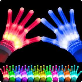 Weichuangxin 738629934511 Led Gloves 12 Color Changing Flashing Skeleton Large