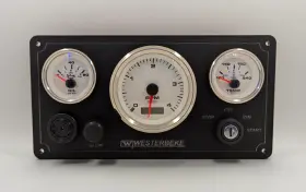 Wb-3gw-b-prem-10.75x5.5 Westerbeke Marine Engine Panel 3 Premier Gauges Made In Usa