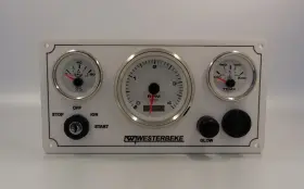 Wb-3gw-w-prem-10.75x5.5 Westerbeke Marine Engine Panel 3 Premier Gauges Made In Usa