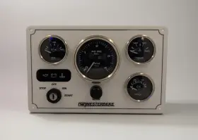 Wb-4gb-bw-prem-11 Westerbeke 7 Marine Instrument Panel 4 Premier Gauges Made In Usa