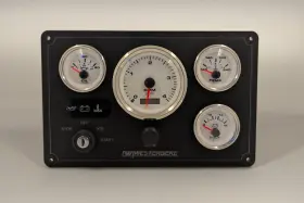 Wb-4gw-b-prem-11x7 Westerbeke Engine Marine Panel - 4 Premier Gauges Made In Usa