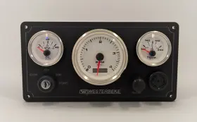 Wb-prem-3g-bw-10.75 Westerbeke 5.5 Marine Engine Panel 3 Premier Gauges Made In Usa