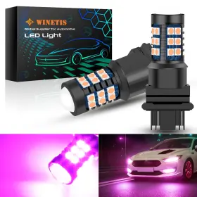Winetishy3242us Winetis 3157 3155 Led Bulbs Pink/purple Drl Turn Signal Light 4157 3457 4114 Dayt