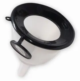 90150 Wirthco White Poly Side Fill Funnel With Anti-splash Ring - 24 Oz. Capacity