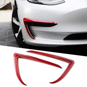 Wocch 768232457275 Tesla Model 3 Front Fog Light Trim Cover Lamp Frame Blade Eyebrow Sp