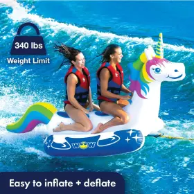 20-1020 Wow Sports Unicorn Towable Tube For Boating - 1 To 2 Person White #3