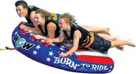 22-wto-3982 Wow Sports Born To Ride Towable Tube For Boating - 1 3 Person