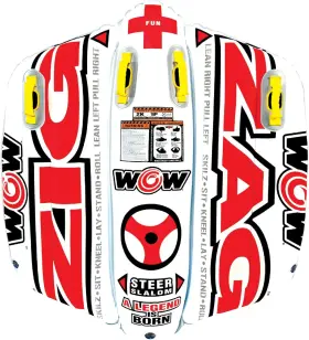 3004.5299 Wow Sports Zig Zag Towable Inflatable Tube For Boating - 1 60x54-inch Multi