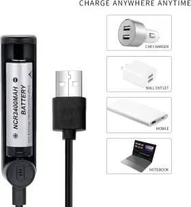 X18650001 Xonbdnox 18650 Battery Charger Set 4 Pack 3400mah Rechargeable High Fig. Reactionary #3