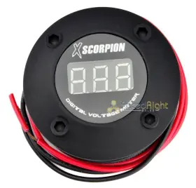 Dvm3rb Xscorpion 12v Digital Volt Meter Gauge Red Led Car Audio Voltage Display Black Round #3