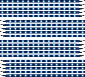 Xt Auto 744960548973 Ice Blue 12v 15 Led 30cm Car Flexible Waterproof Underbody Light Strip P