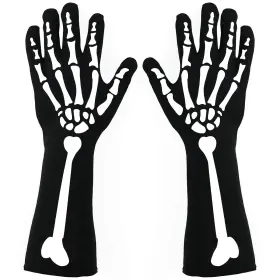 Xuechen 610452698528 Skeleton Gloves Halloween Long Arm Unisex Full Finger Large Black