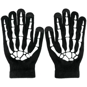 Xuechen 610452700023 Halloween Skeleton Gloves Glow In The Dark Standard Full Finger