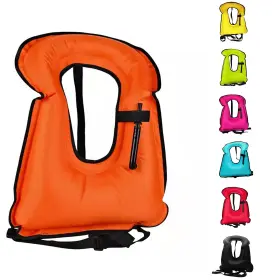 Xzsun 765151927223 Swim Vest For Adults Inflatable Buoyancy Vests-portable 40-100kg Orange