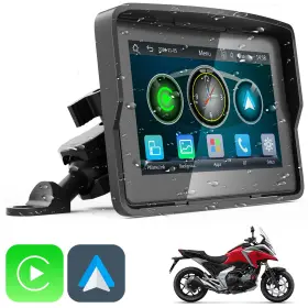 Ffy-hxd-carplay-5 Ycv 5 Inch Motorcycle Stereo Bluetooth Wireless Apple Carplay And Android Auto Waterproof