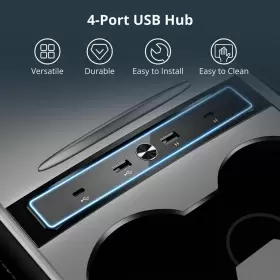 158261zv5hg Yeesport Usb Hub For Tesla Model 3/y 2021/2022/2023 4-port Dock Fits Cente #3