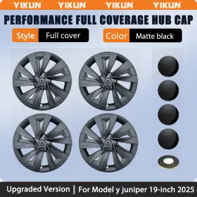 My-juniper-hc-19-2025 Yikun 4pc Wheel Hub Caps For Tesla Model Y Juniper 19 Inch 2025-2026 Matte Black Cover