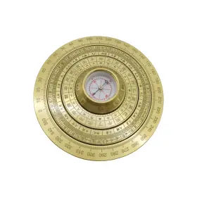 Ykanyn Statue5 Mini Feng Shui Luo Pan Compass Solid Brass Portable Bagua Golden