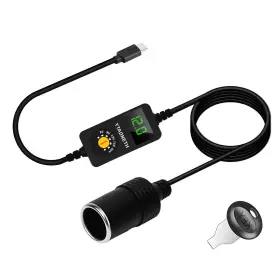 169cf Ytadneth Usb C To 5v 9v 12v 15v 20v Cigarette Lighter Adapter Male 3.93 Ft