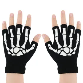 4323 Zando Halloween Gloves Accessories Adult One Size Half Finger 1 Pairs