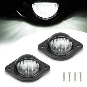 Zbcd3220wh-2pc Zbgun 2 Pcs Car Led License Plate Light Abs Waterproof And Shockproof 6500k High-b