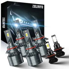Qecharger-9005-9006-9145 Zelinyo High Beam Low Fit For Dodge Charger 2006 2007 2008 2009 Fog Light Bulbs