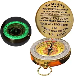 Zerone4hvrswe8g9-02 Zerone Luminous Compass Dad To Son Enjoy The Ride Camping Outdoor Activities