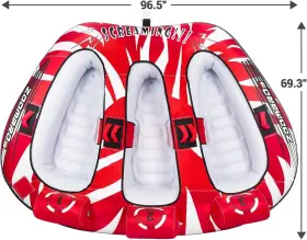 Red-3 Zoombros 795063207465 Towable Tubes For Boating 2 Person Water Boats To 3-person #2