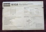 Clarion 1610A Owners Guide * Fold-out Pages In English And French. Fixed Price $19.90.