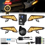 VI9000 Utv Turn Signal Kit With 110DB Horn, Pre-wired, Amber Lights, Yellow. Fixed Price $201.98.