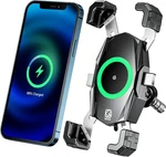 Kewig Motorcycle Fork Stem Phone Mount With Qi 15W Wireless Charger & Usb 20W. Fixed Price $52.99.