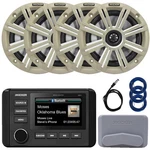 Kicker 3" Lcd Marine Receiver, 4X 6.5" 195W Speaker, White Grille, Antenna, Wire. Fixed Price $639.95.