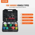 14PCS Radiator Pressure Tester Kit, Coolant Tool For Cars Trucks. Fixed Price $52.99.