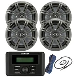 Kicker KMC3 Marine Usb Stereo Receiver, 4X 6.5" Speaker W/grille, Antenna, Wire. Fixed Price $509.91.