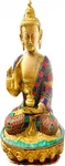 Qt Buddha Brass Statue Stone Finish Blessing Antique Tibetan 11 Idol. Fixed Price $299.44.