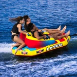 Wow Sports Laser 3-PERSON Towable With Mesh Seating Back Rest For Front Riders. Fixed Price $416.99.