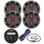Kicker KMC2 Marine Radio Receiver, 4X 6.5" Led Speakers W/grille, Wire, Antenna. Fixed Price $539.91.