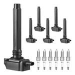 Ignition Coil Pack And Spark Plugs 6 Pcs Compatible With Dodge Jeep Ram Chrysler. Fixed Price $70.21.